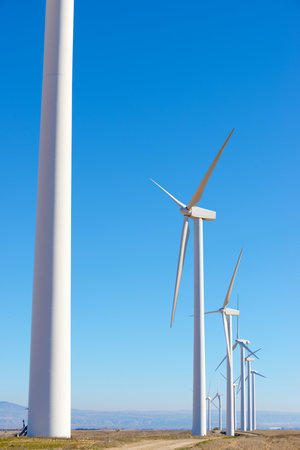 Wind turbines generators for sustainable electrical energy productionの写真素材