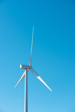 Wind turbine generator for sustainable electrical energy production in Spainの写真素材