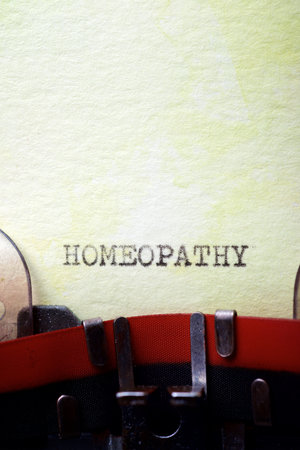Homeopathy word written with a typewriter.の写真素材