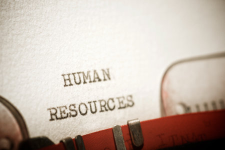Human resources text written with a typewriter.の写真素材