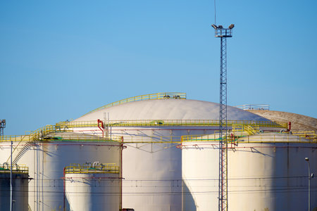 Large tanks for fuel storage in Spainの写真素材