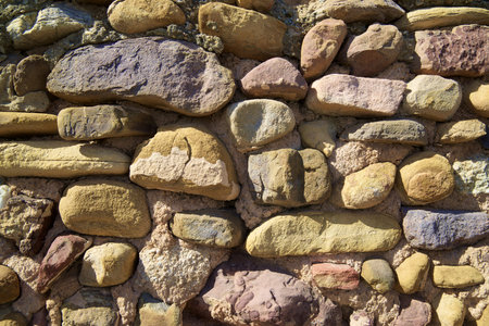 Texture of an old stone wall in Spainの写真素材