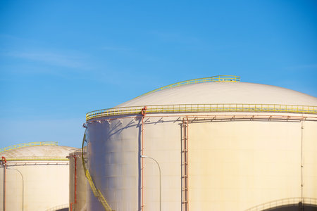 Large tanks for fuel storage in Spainの写真素材