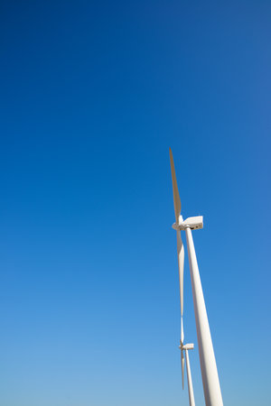 Wind turbine generators for clean electrical energy productionの写真素材
