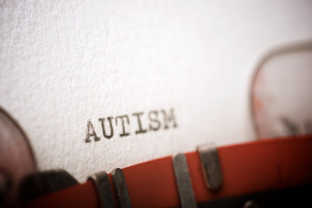 Autism word written with a typewriter.の写真素材