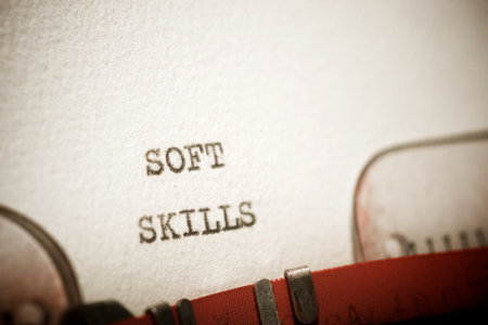 Soft skills text written with a typewriter.の写真素材