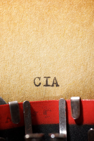 Cia word written with a typewriter.の写真素材