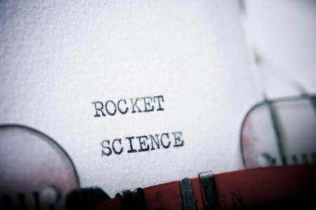 Rocket science text written with a typewriter.の写真素材