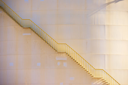 Access stairs in a fuel storage tank in Spainの写真素材