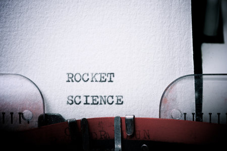 Rocket science text written with a typewriter.の写真素材