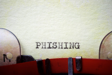 Phishing word written with a typewriter.の写真素材