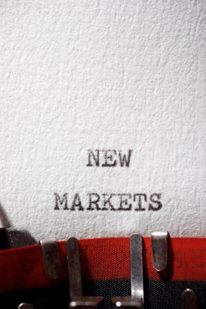 New markets text written with a typewriter.の写真素材