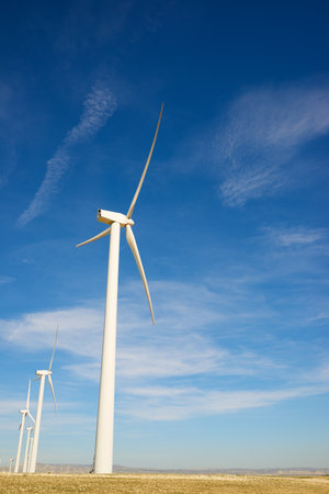 Wind turbines for renewable electrical energy production in Spainの写真素材