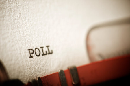 Poll word written with a typewriter.の写真素材