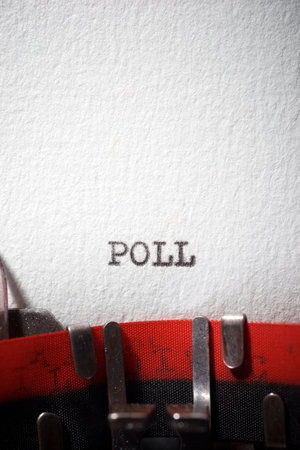 Poll word written with a typewriter.の写真素材