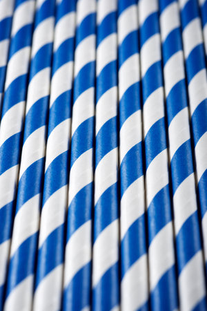 Close up of disposable drinking straws made of cardboardの写真素材