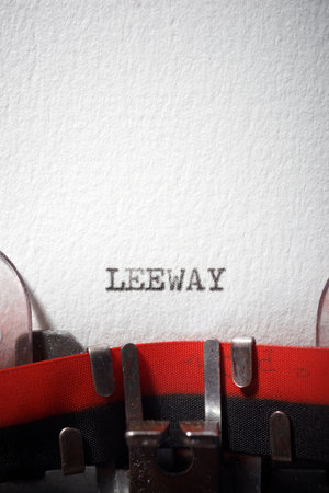 leeway word written with a typewriter.の写真素材