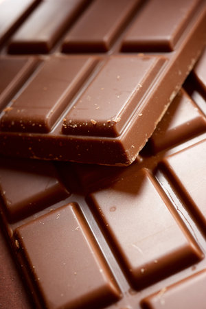 Close-up of milk chocolate barsの写真素材