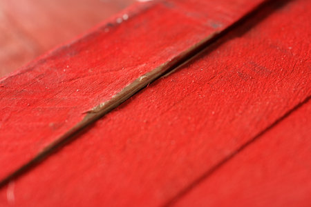Close up of a red wood tableの写真素材
