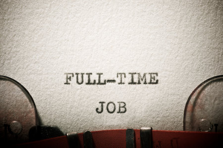 Full time job text written with a typewriter.の写真素材