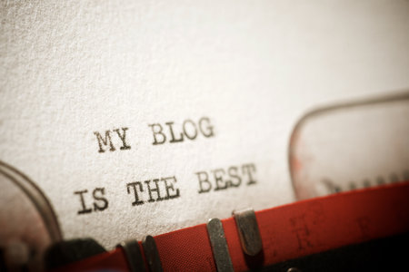 My blog is the best text written with a typewriter.の写真素材