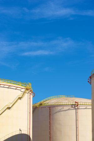 Large tanks for fuel storage in Spainの写真素材