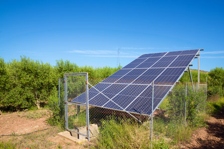 Photovoltaic panel for sustainable electrical energy productionの写真素材