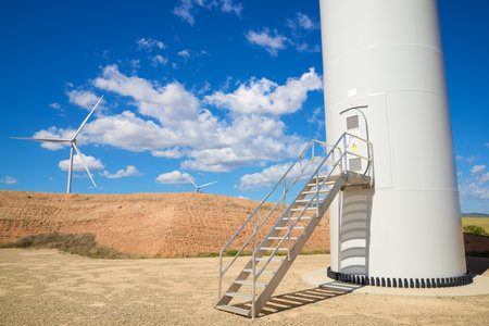 Wind turbine generators for sustainable electrical energy production in Spainの写真素材
