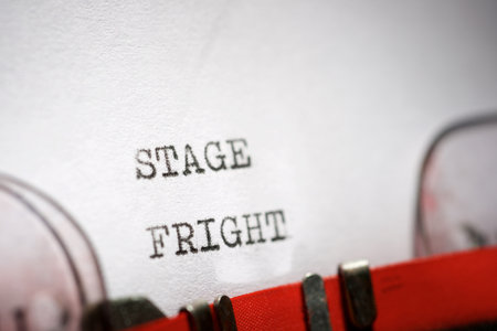 Stage fright text written with a typewriter.の写真素材