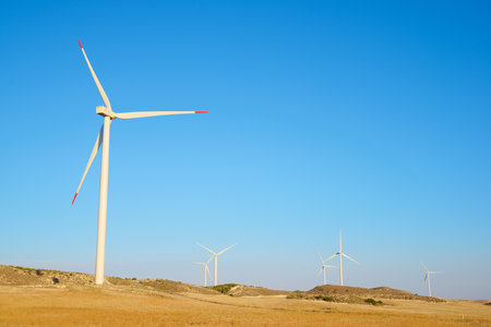 Wind turbine generators for sustainable electrical energy productionの写真素材