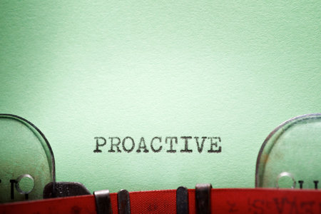 Proactive word written with a typewriter.の写真素材