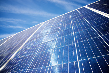 Photovoltaic panel for sustainable electrical energy productionの写真素材