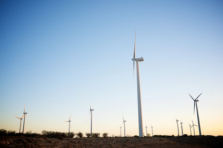 Wind turbine generators for sustainable electrical energy productionの写真素材