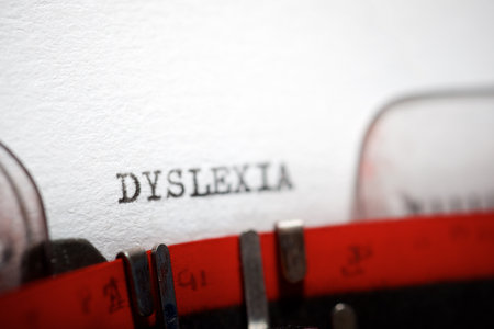 Dyslexia word written with a typewriter.の写真素材