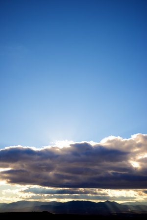 Silhouette of hills in the province of Zaragoza, Aragon in Spain