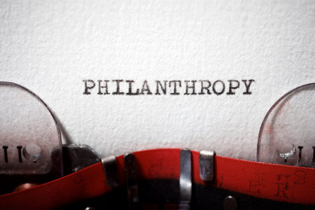 Philanthropy word written with a typewriter.の写真素材