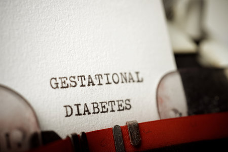 Gestational diabetes text written with a typewriter.の写真素材