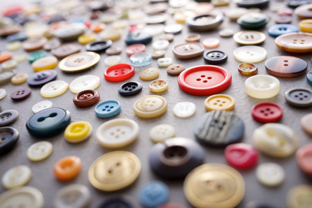Close up of a large group of colorful buttonsの写真素材