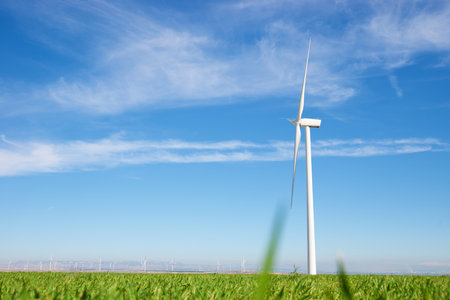 Wind turbine generators for sustainable electrical energy productionの写真素材