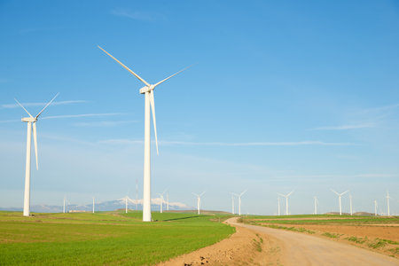 Wind turbine generators for sustainable electrical energy productionの写真素材