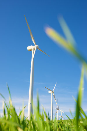 Wind turbine generators for sustainable electrical energy productionの写真素材