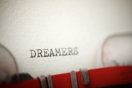 Dreamers word written with a typewriter.の写真素材