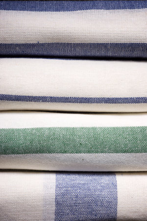 Close up of rolled up napkinsの写真素材