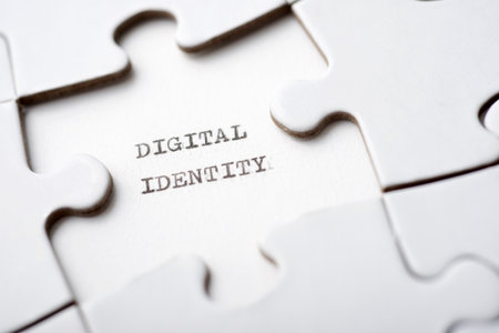 Digital identity text written with a typewriter.の写真素材