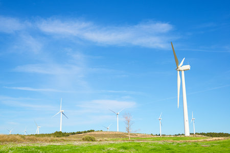 Wind turbine generators for sustainable electrical energy productionの写真素材