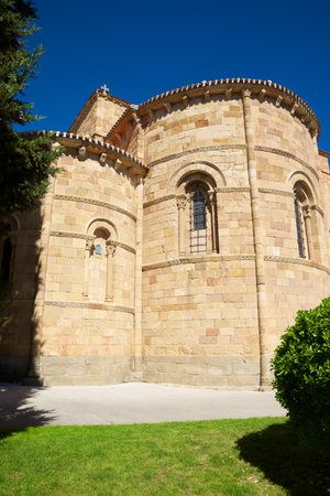 Romanesque San Pedro church in Avila city, Castilla Leon in Spain.の写真素材