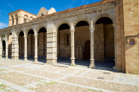 Exterior view of the church of San Vicente in Avila city, Castilla Leon in Spain.の写真素材