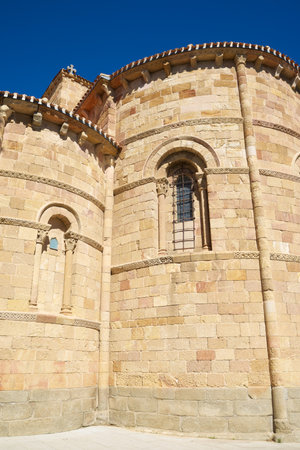 Romanesque San Pedro church in Avila city, Castilla Leon in Spain.の写真素材