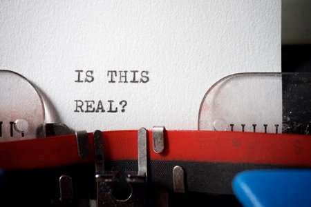 Is this real question text written with a typewriter.の写真素材