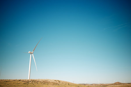 Wind turbine generators for sustainable electrical energy productionの写真素材